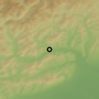 Shaded relief of the 51 km around Pârscov, drawn from the GMTED2010 grid