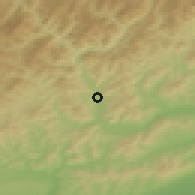 Shaded relief of the 51 km around Pătârlagele, drawn from the GMTED2010 grid