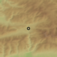 Shaded relief of the 51 km around Petroşani, drawn from the GMTED2010 grid