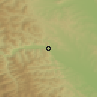 Shaded relief of the 51 km around Piatra Neamţ, drawn from the GMTED2010 grid