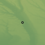 Shaded relief of the 52 km around Podari, drawn from the GMTED2010 grid