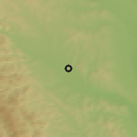 Shaded relief of the 51 km around Podoleni, drawn from the GMTED2010 grid