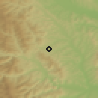 Shaded relief of the 51 km around Poduri, drawn from the GMTED2010 grid