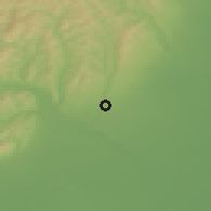 Shaded relief of the 51 km around Poşta Calnau, drawn from the GMTED2010 grid