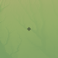 Shaded relief of the 52 km around Potcoava, drawn from the GMTED2010 grid