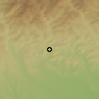 Shaded relief of the 51 km around Pucioasa, drawn from the GMTED2010 grid
