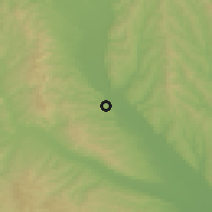 Shaded relief of the 51 km around Răcăciuni, drawn from the GMTED2010 grid