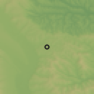 Shaded relief of the 51 km around Bâra, drawn from the GMTED2010 grid