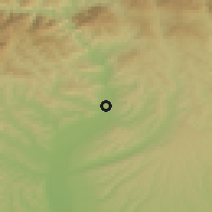 Shaded relief of the 51 km around Râmnicu Vâlcea, drawn from the GMTED2010 grid