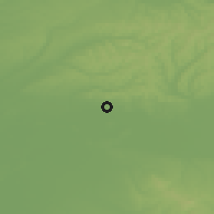 Shaded relief of the 51 km around Recaş, drawn from the GMTED2010 grid