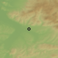 Shaded relief of the 51 km around Recea, drawn from the GMTED2010 grid