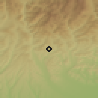 Shaded relief of the 51 km around Bărbuleţu, drawn from the GMTED2010 grid