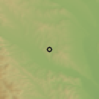 Shaded relief of the 51 km around Romani, drawn from the GMTED2010 grid