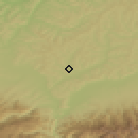 Shaded relief of the 51 km around Roşia, drawn from the GMTED2010 grid