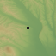 Shaded relief of the 51 km around Rugineşti, drawn from the GMTED2010 grid