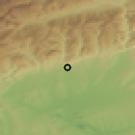 Shaded relief of the 51 km around Runcu, drawn from the GMTED2010 grid