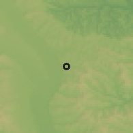 Shaded relief of the 51 km around Sagna, drawn from the GMTED2010 grid