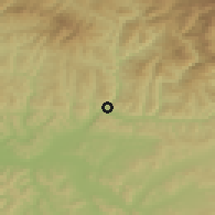 Shaded relief of the 51 km around Salva, drawn from the GMTED2010 grid