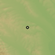 Shaded relief of the 51 km around Bărgăoani, drawn from the GMTED2010 grid