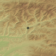 Shaded relief of the 51 km around Sângeorz-Băi, drawn from the GMTED2010 grid