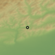 Shaded relief of the 51 km around Sângeru, drawn from the GMTED2010 grid