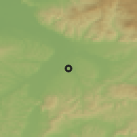 Shaded relief of the 51 km around Satulung, drawn from the GMTED2010 grid