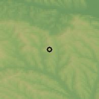 Shaded relief of the 51 km around Scheia, drawn from the GMTED2010 grid