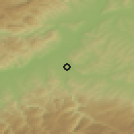 Shaded relief of the 51 km around Sebeş, drawn from the GMTED2010 grid