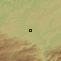 Shaded relief of the 51 km around Sibiu, drawn from the GMTED2010 grid
