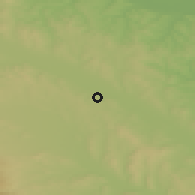 Shaded relief of the 50 km around Siret, drawn from the GMTED2010 grid