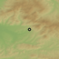 Shaded relief of the 51 km around Şişesti, drawn from the GMTED2010 grid