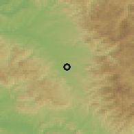 Shaded relief of the 51 km around Ştei, drawn from the GMTED2010 grid