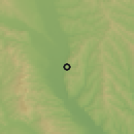 Shaded relief of the 51 km around Tamaşi, drawn from the GMTED2010 grid