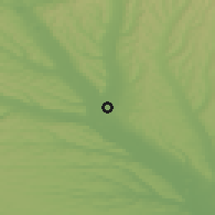 Shaded relief of the 52 km around Ţânţăreni, drawn from the GMTED2010 grid