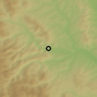 Shaded relief of the 51 km around Târgu Ocna, drawn from the GMTED2010 grid