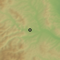 Shaded relief of the 51 km around Târgu-Trotuş, drawn from the GMTED2010 grid