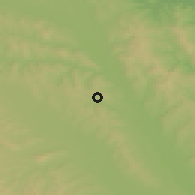 Shaded relief of the 51 km around Tătăruşi, drawn from the GMTED2010 grid