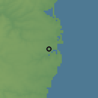 Shaded relief of the 52 km around Techirghiol, drawn from the GMTED2010 grid