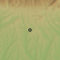 Shaded relief of the 52 km around Berbeşti, drawn from the GMTED2010 grid