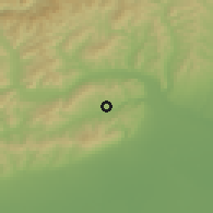 Shaded relief of the 51 km around Tisău, drawn from the GMTED2010 grid
