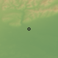 Shaded relief of the 52 km around Tomşani, drawn from the GMTED2010 grid