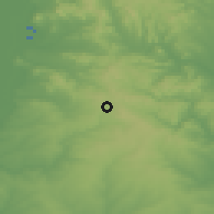 Shaded relief of the 52 km around Topolog, drawn from the GMTED2010 grid