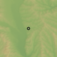 Shaded relief of the 51 km around Traian, drawn from the GMTED2010 grid