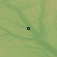 Shaded relief of the 52 km around Turceni, drawn from the GMTED2010 grid