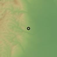 Shaded relief of the 51 km around Urecheşti, drawn from the GMTED2010 grid