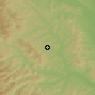 Shaded relief of the 51 km around Berzunţi, drawn from the GMTED2010 grid