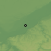 Shaded relief of the 52 km around Vedea, drawn from the GMTED2010 grid