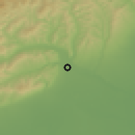 Shaded relief of the 51 km around Verneşti, drawn from the GMTED2010 grid