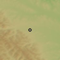 Shaded relief of the 50 km around Vicovu de Jos, drawn from the GMTED2010 grid
