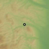Shaded relief of the 51 km around Vidra, drawn from the GMTED2010 grid